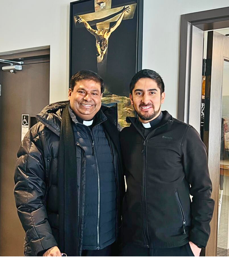 Meeting with Pastor Fr. Pilmiken – Our Lady of the Rockies Church, Canmore, Calgary.