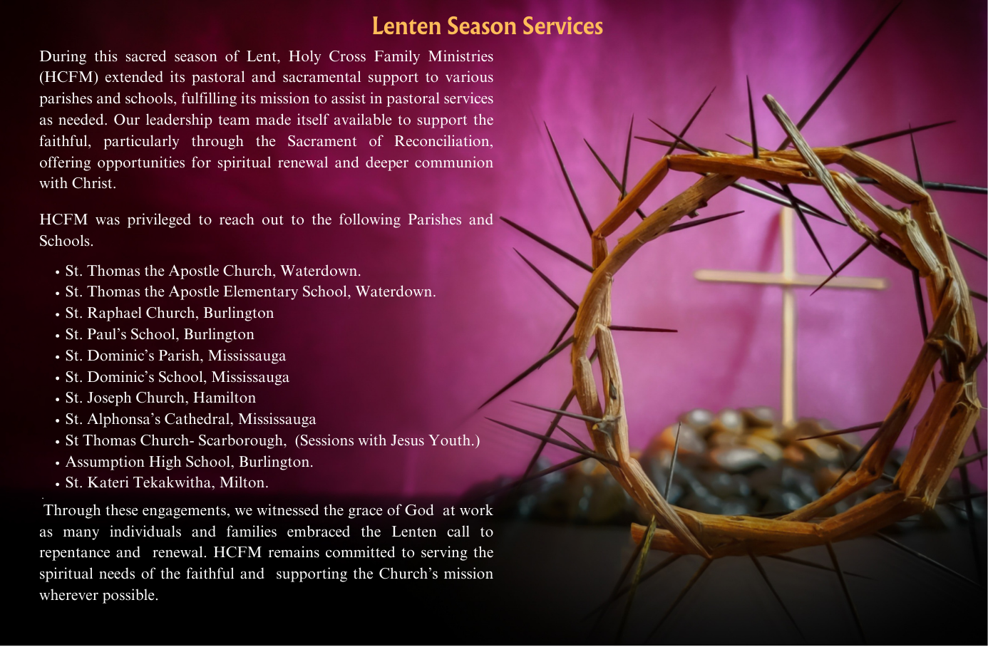 Lenten Season Services